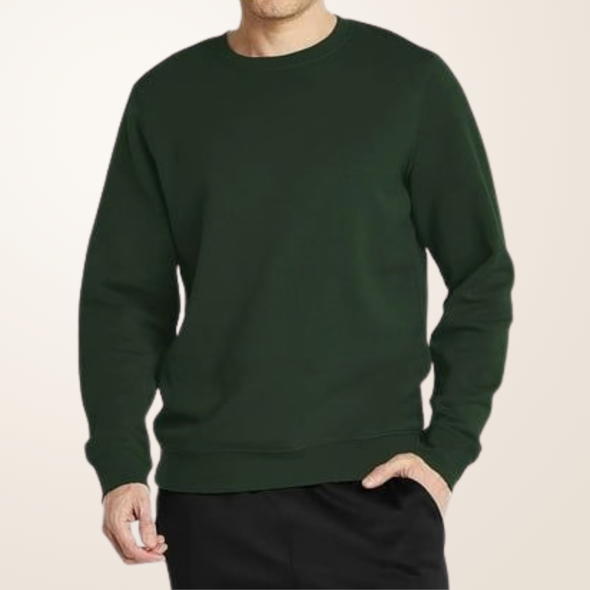 Green Fleece Sweatshirt – Soft Warm Casual Pullover