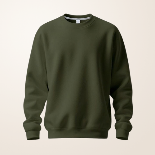 Army Green Fleece Sweatshirt – Soft Warm Casual Pullover