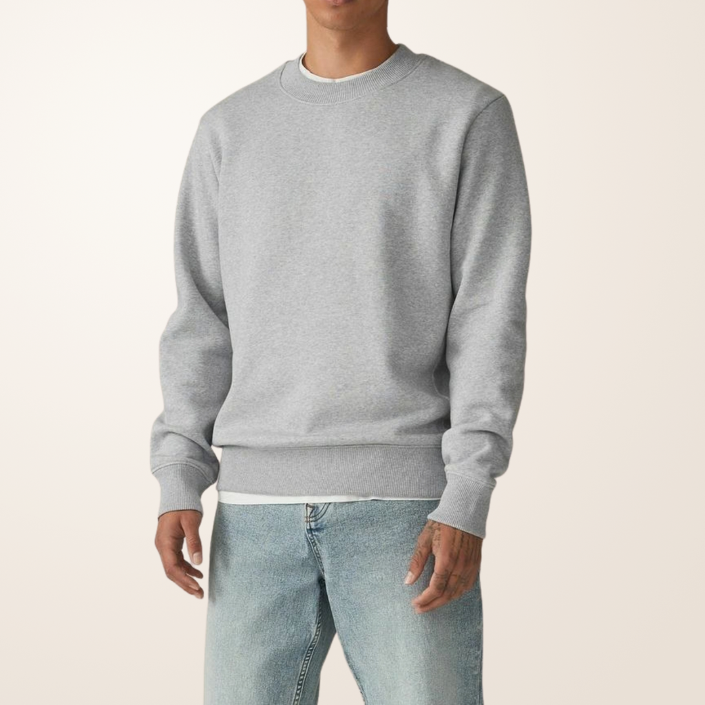 Grey Fleece Sweatshirt – Soft Warm Casual Pullover
