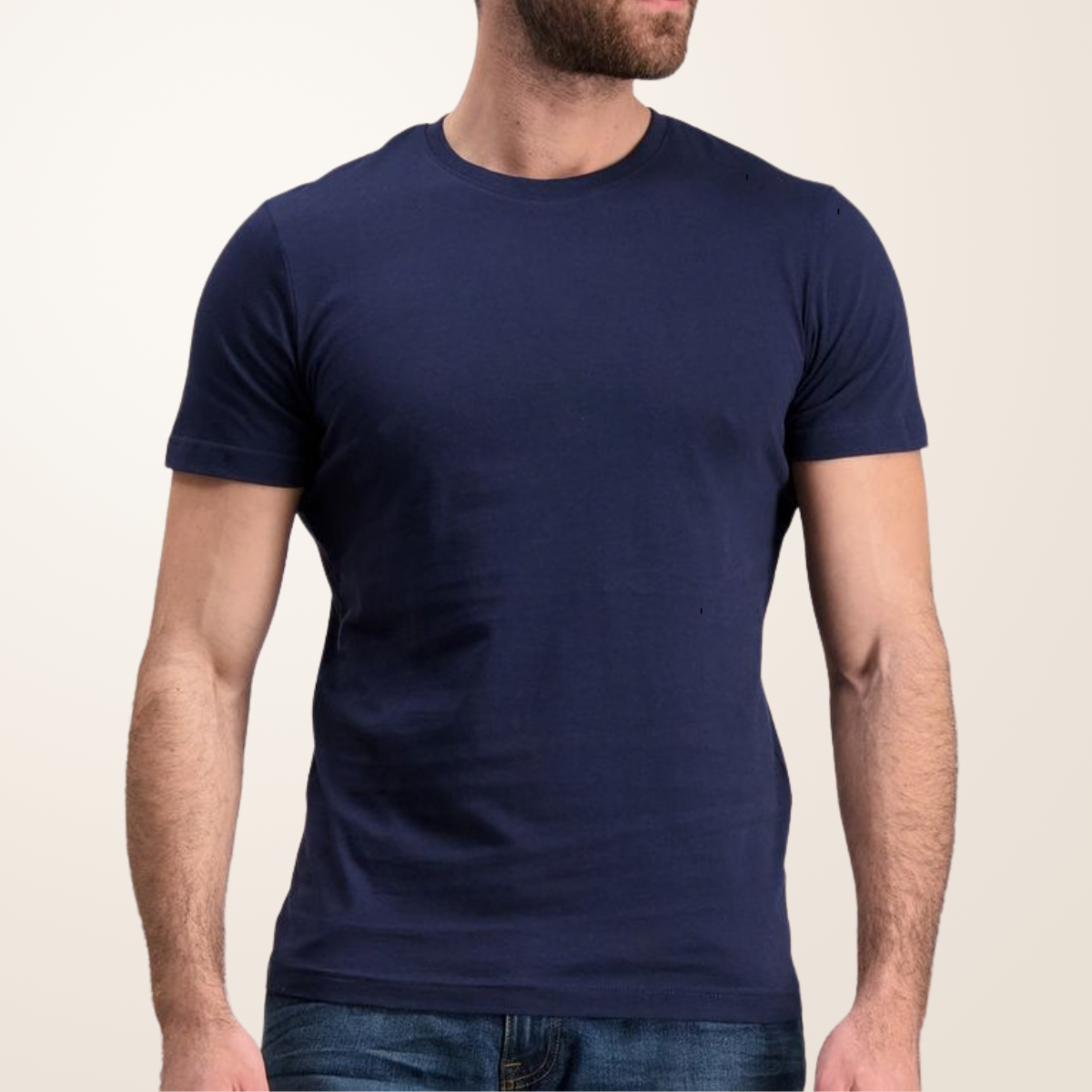 Navy Blue Lycra Half Sleeve T-Shirt