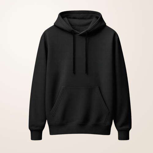 Black Fleece Hoodie – Classic Warm Pullover