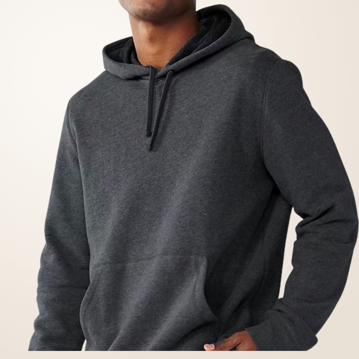 Grey Fleece Hoodie – Classic Pullover with Adjustable Hood