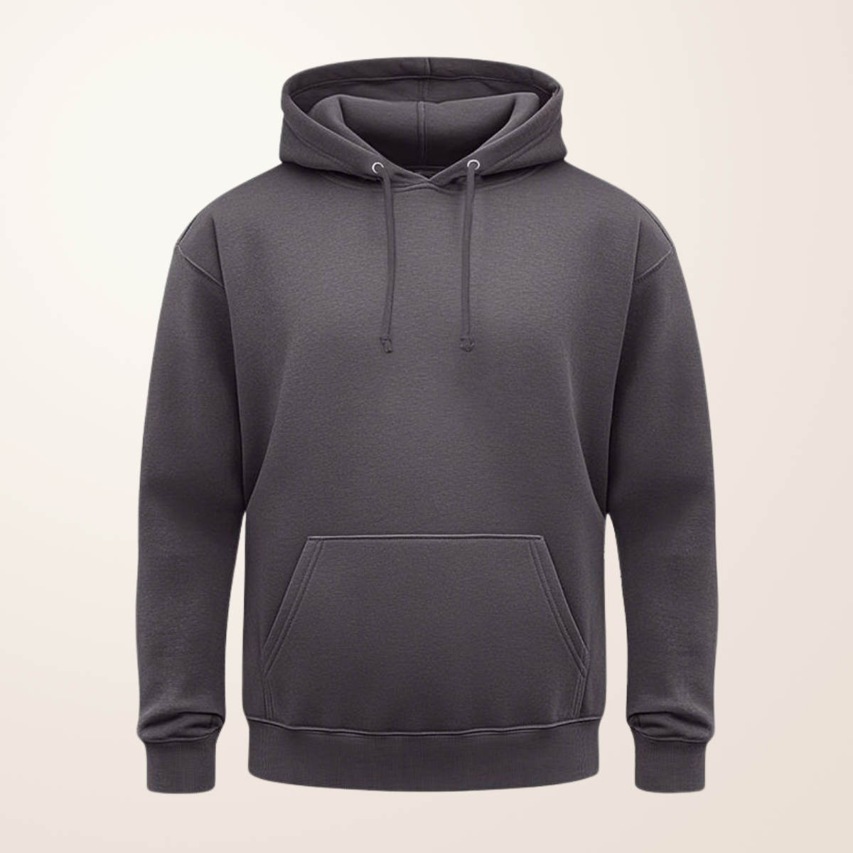 Grey Fleece Hoodie – Classic Pullover with Adjustable Hood